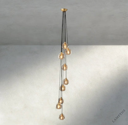 Bubble Clear Glass Cascade Pendant