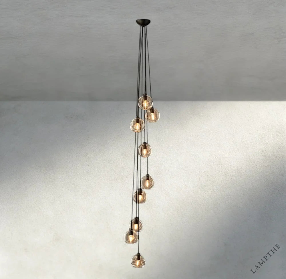 Bubble Clear Glass Cascade Pendant