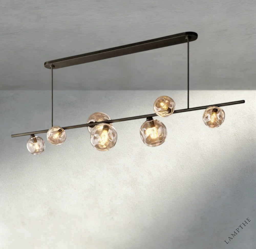 Bubble Clear Glass Linear Chandelier