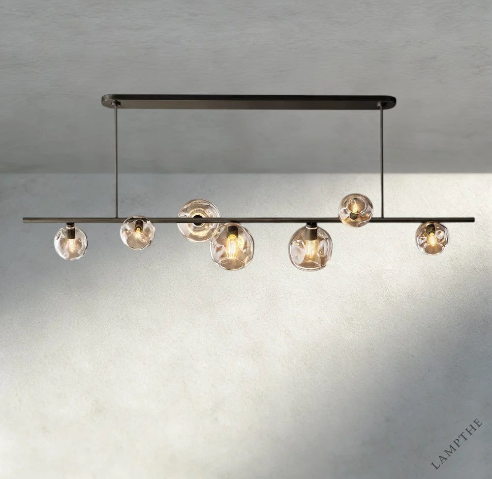 Bubble Clear Glass Linear Chandelier