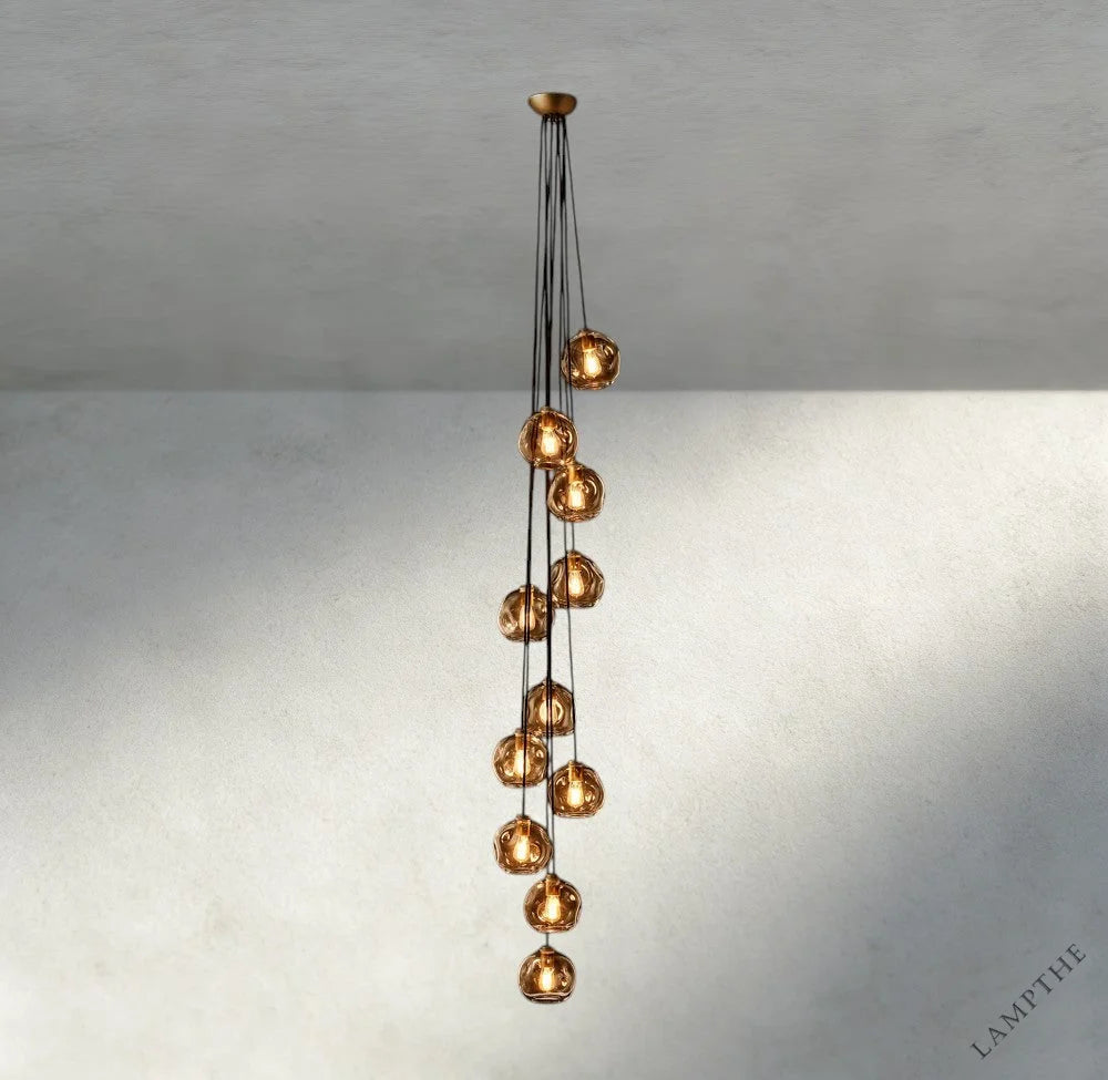 Bubble Smoke Glass Cascade Pendant