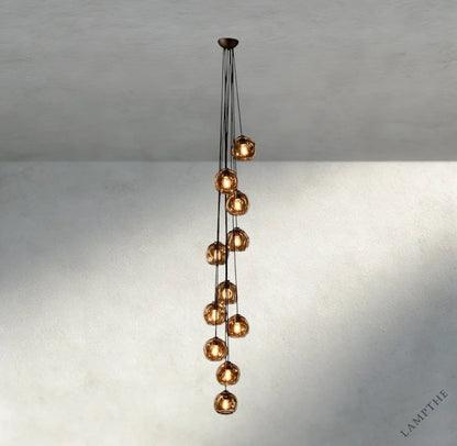 Bubble Smoke Glass Cascade Pendant