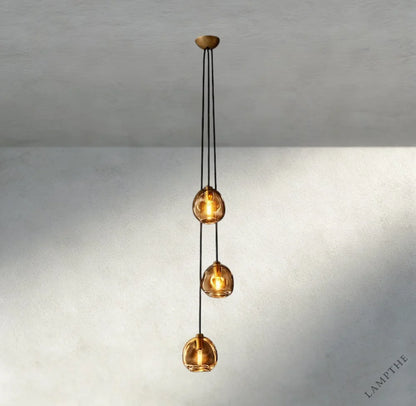 Bubble Smoke Glass Cascade Pendant