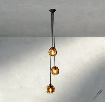 Bubble Smoke Glass Cascade Pendant