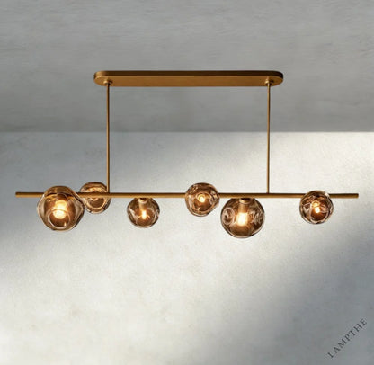 Bubble Smoke Glass Linear Chandelier
