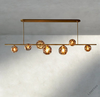 Bubble Smoke Glass Linear Chandelier