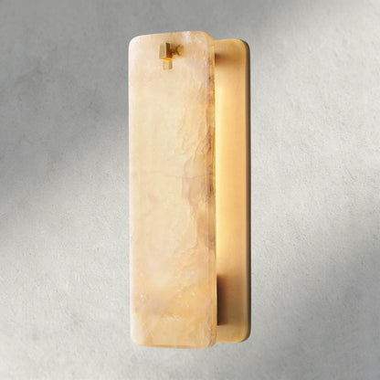 13" / Brass / Alabaster Calamette Glass/ Alabaster Sconce 13", 16"