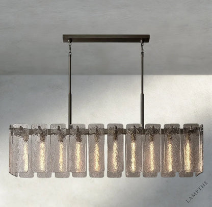 60" / Bronze Calamette Glass Rectangular Chandelier 60", 72"