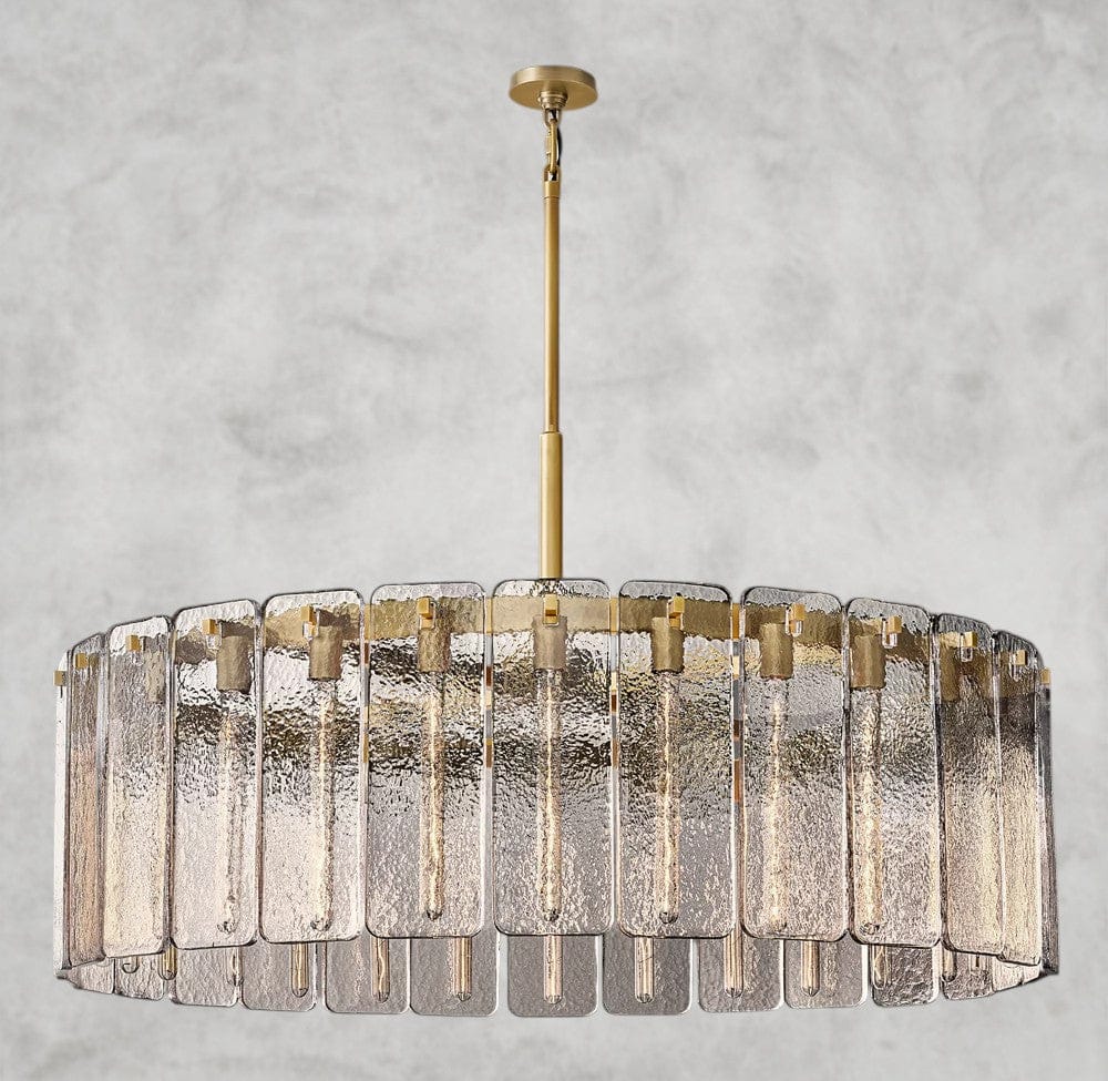 48" / Brass Calamette Glass Round Chandelier 36", 48", 60"