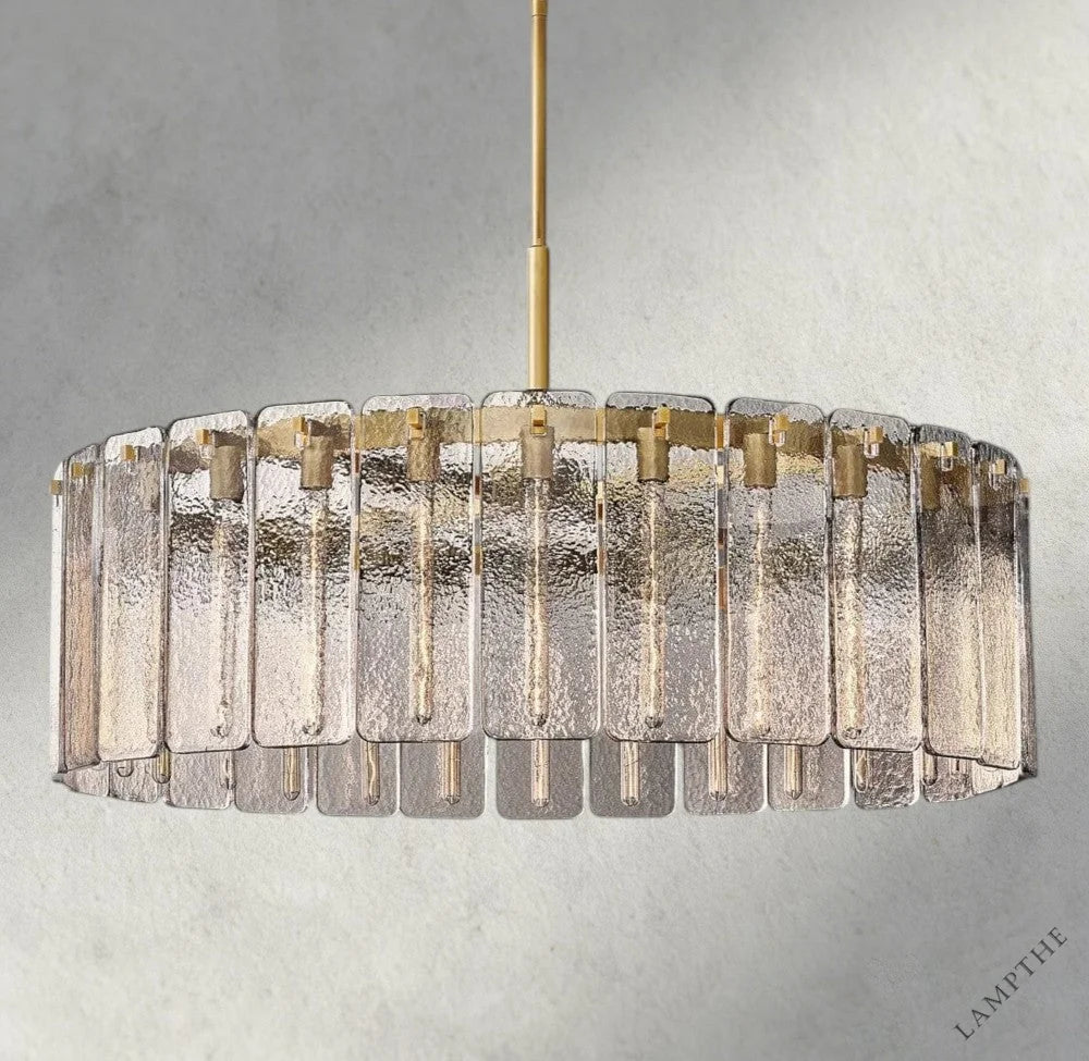 48" / Brass Calamette Glass Round Chandelier 36", 48", 60"