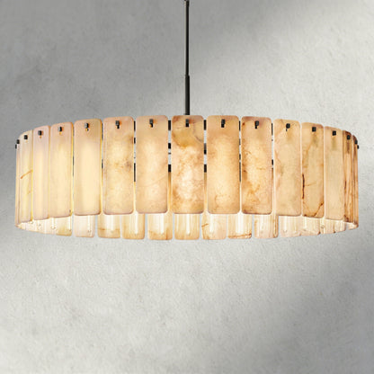 60" / Bronze Calamette Onyx Round Alabaster Chandelier 36". 48", 60"