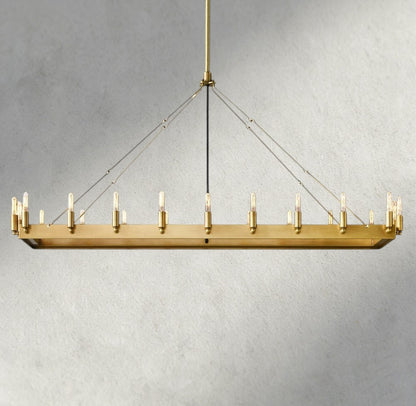 54" / Brass Camino Rectangular Outdoor Chandelier 41", 54"