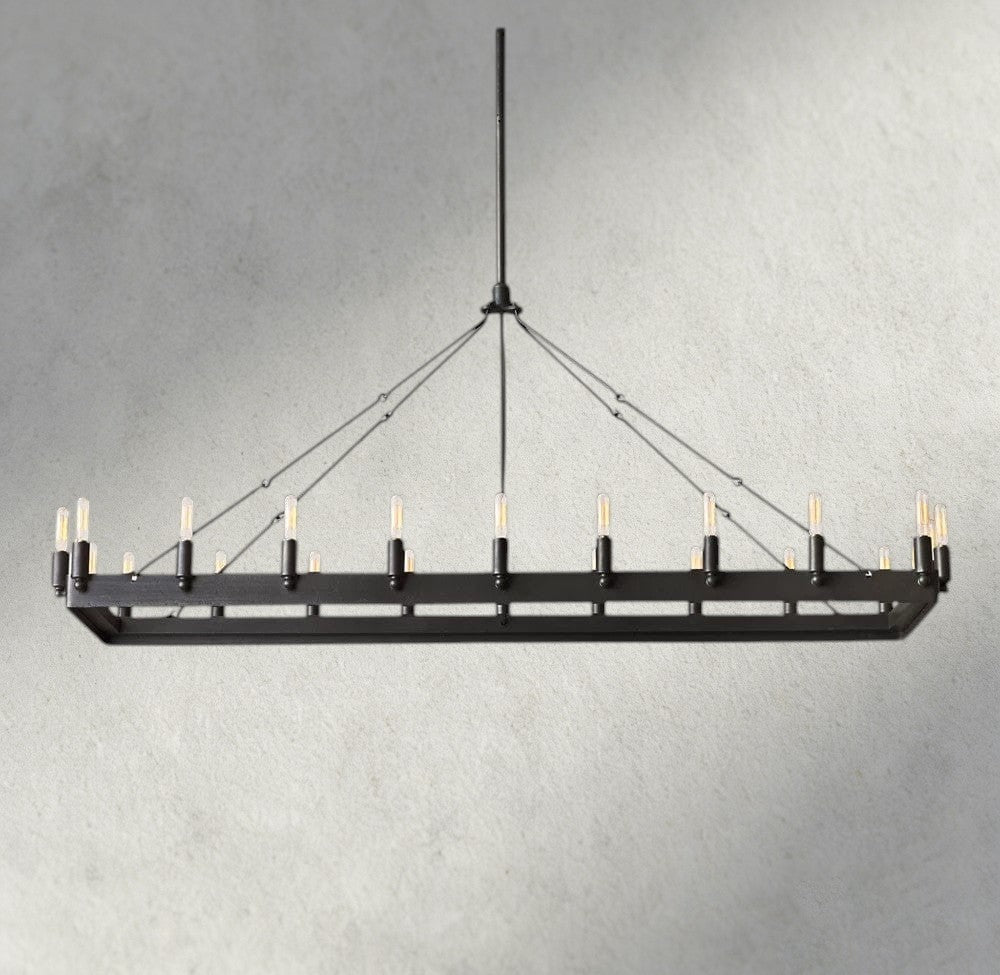 54" / Bronze Camino Rectangular Outdoor Chandelier 41", 54"