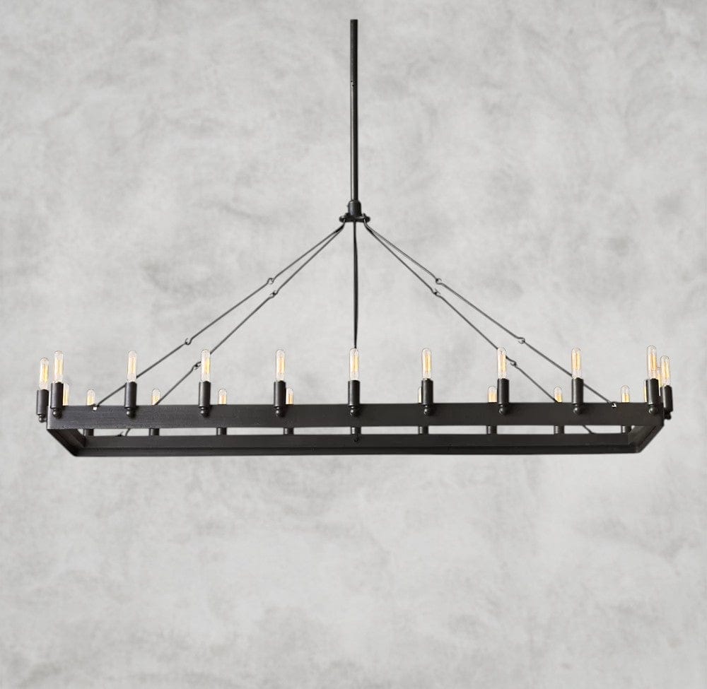 54" / Bronze Camino Rectangular Outdoor Chandelier 41", 54"