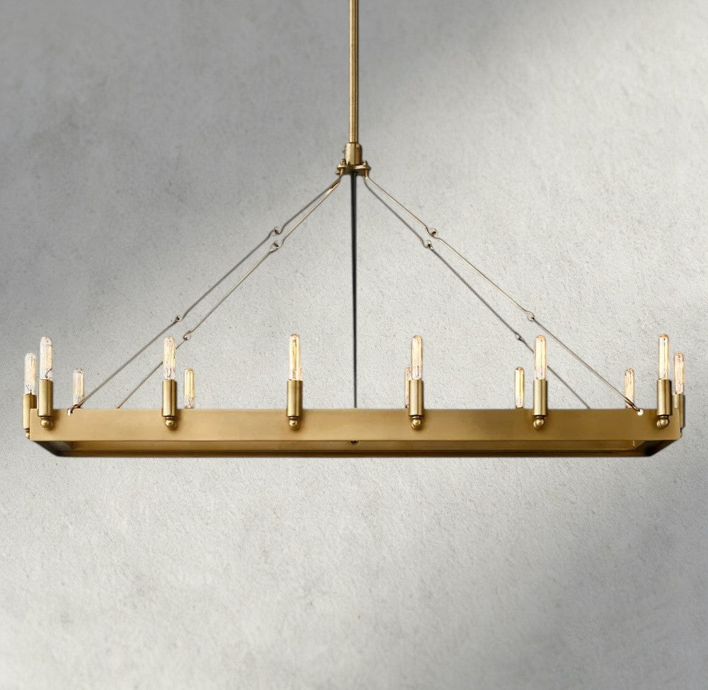 41" / Brass Camino Rectangular Outdoor Chandelier 41", 54"