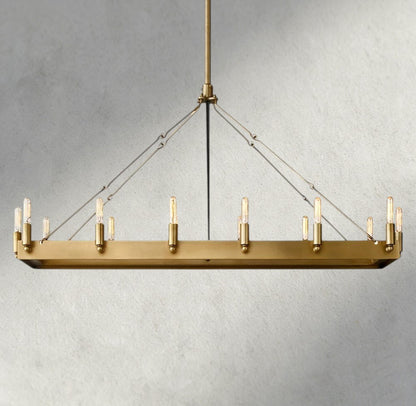 41" / Brass Camino Rectangular Outdoor Chandelier 41", 54"