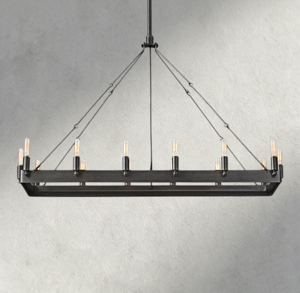 41" / Bronze Camino Rectangular Outdoor Chandelier 41", 54"