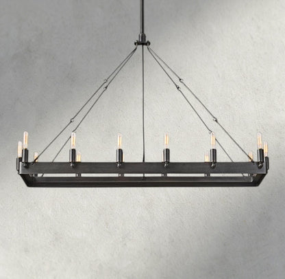 41" / Bronze Camino Rectangular Outdoor Chandelier 41", 54"
