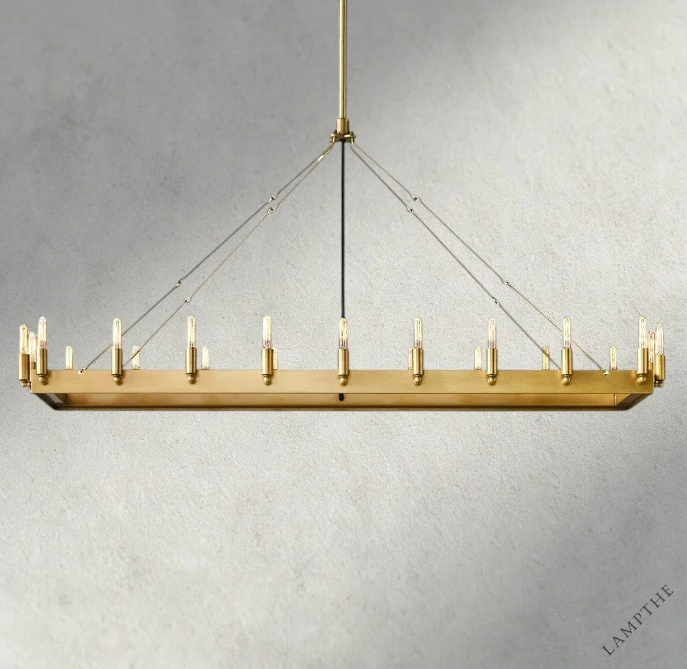 54" / Brass Camino Rectangular Outdoor Chandelier 41", 54"