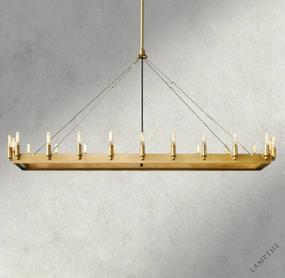 54" / Brass Camino Rectangular Outdoor Chandelier 41", 54"