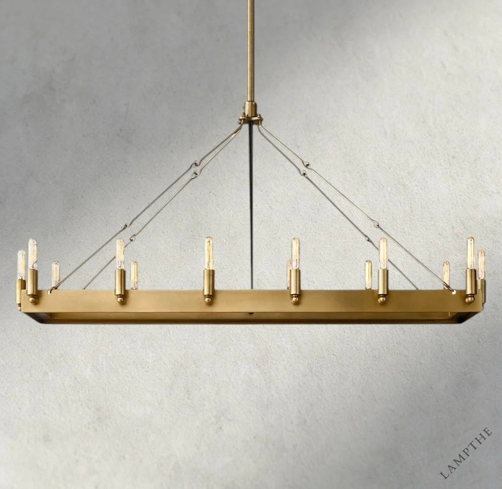 41" / Brass Camino Rectangular Outdoor Chandelier 41", 54"
