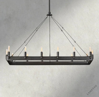 41" / Bronze Camino Rectangular Outdoor Chandelier 41", 54"