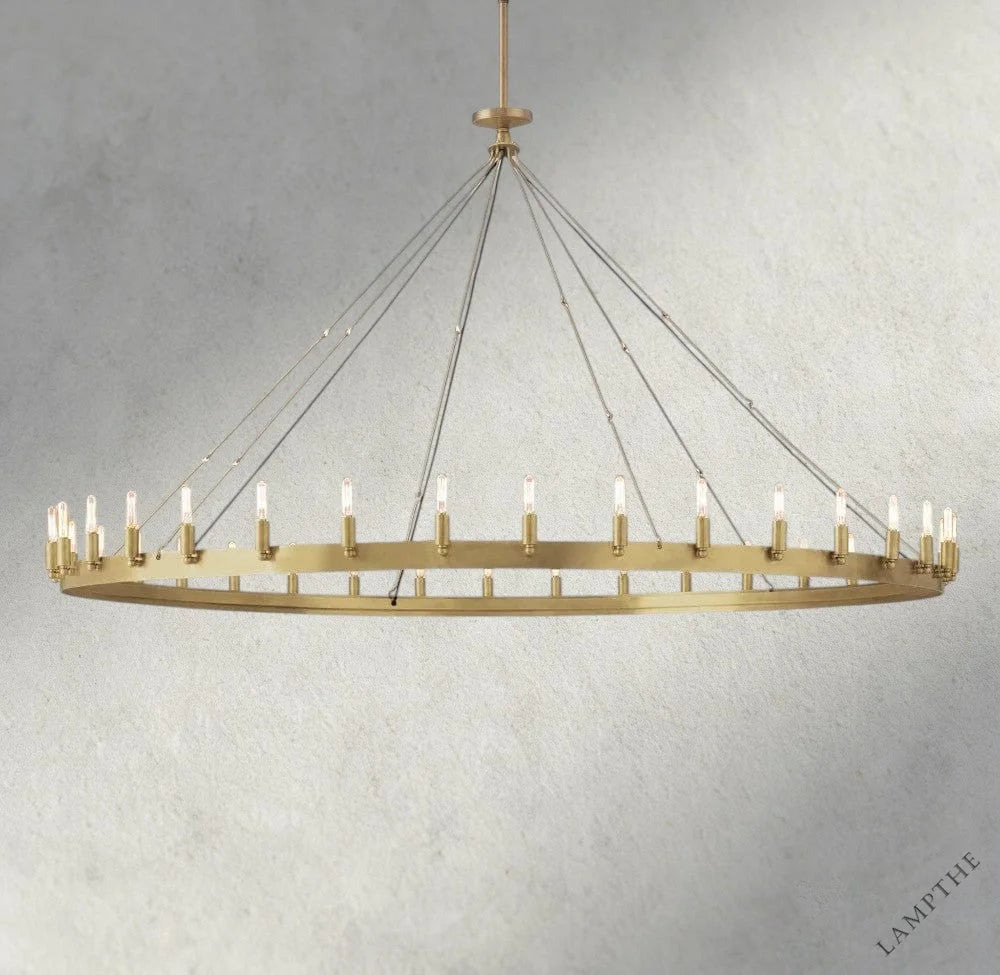 73" / Brass Camino Round Outdoor Chandelier 26", 38", 50", 63", 73"