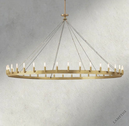 73" / Brass Camino Round Outdoor Chandelier 26", 38", 50", 63", 73"