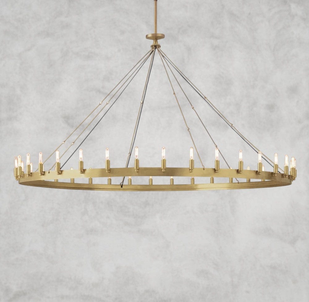 73" / Brass Camino Round Outdoor Chandelier 26", 38", 50", 63", 73"