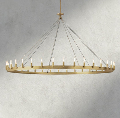 73" / Brass Camino Round Outdoor Chandelier 26", 38", 50", 63", 73"