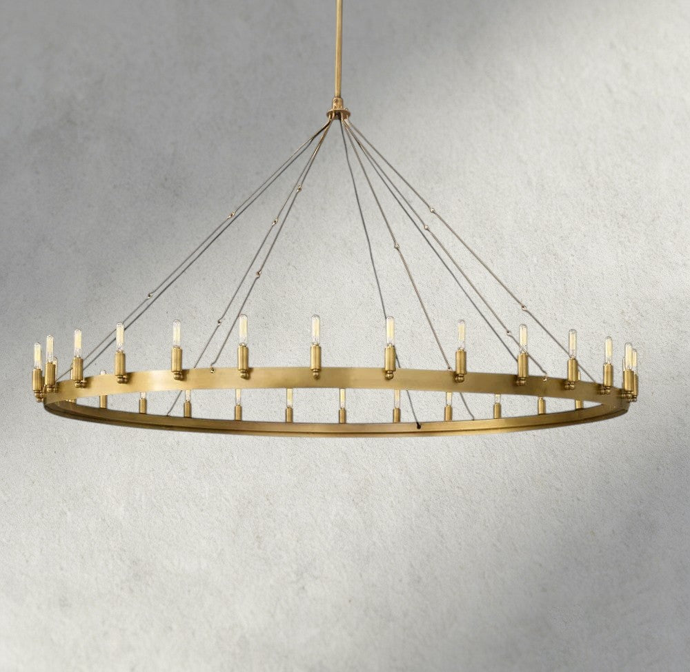 63" / Brass Camino Round Outdoor Chandelier 26", 38", 50", 63", 73"