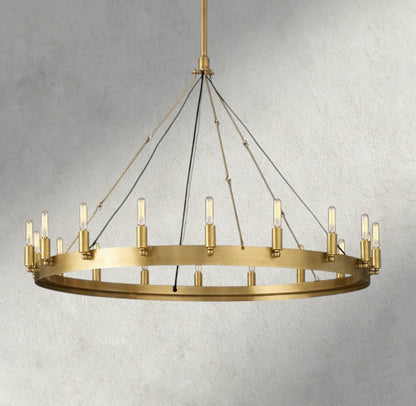 38" / Brass Camino Round Outdoor Chandelier 26", 38", 50", 63", 73"
