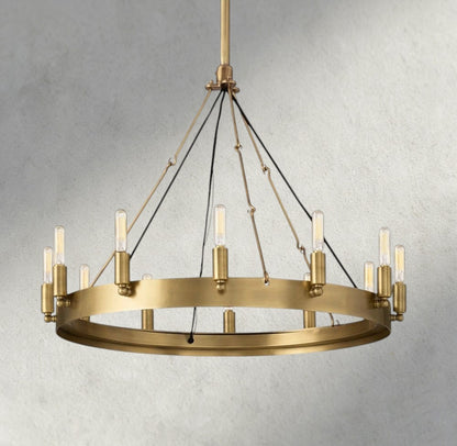 26" / Brass Camino Round Outdoor Chandelier 26", 38", 50", 63", 73"