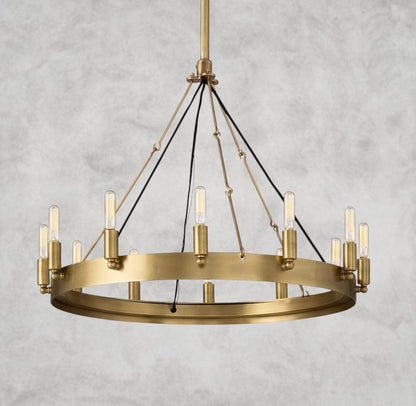 26" / Brass Camino Round Outdoor Chandelier 26", 38", 50", 63", 73"