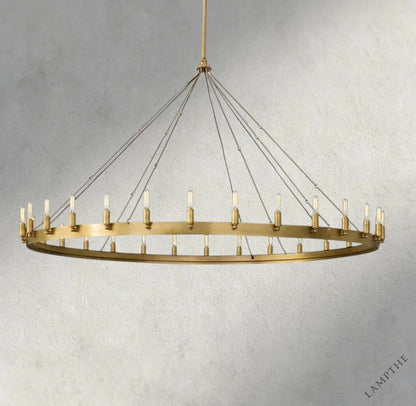 63" / Brass Camino Round Outdoor Chandelier 26", 38", 50", 63", 73"