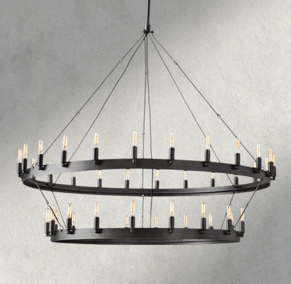 50" / Bronze Camino Vintage Filament Two-Tier Chandelier 38", 50", 63", 71"
