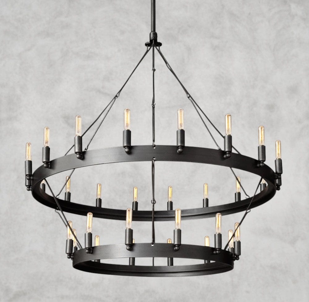 38" / Bronze Camino Vintage Filament Two-Tier Chandelier 38", 50", 63", 71"