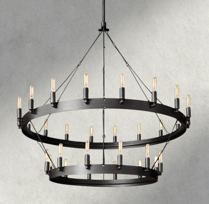 38" / Bronze Camino Vintage Filament Two-Tier Chandelier 38", 50", 63", 71"