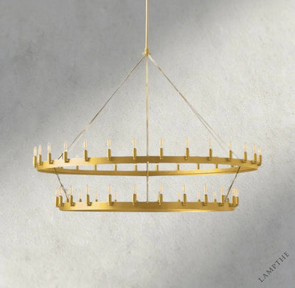 63" / Brass Camino Vintage Filament Two-Tier Chandelier 38", 50", 63", 71"