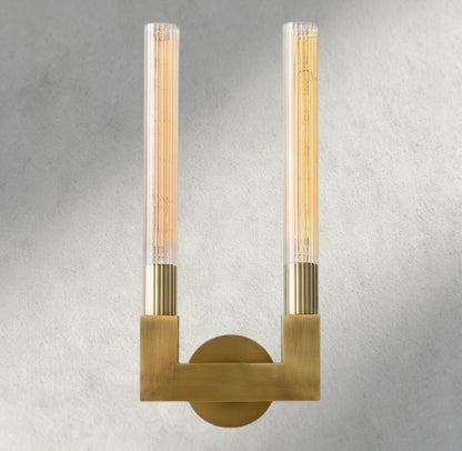 Brass Cannele Double Sconce