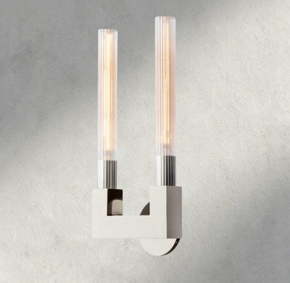 Nickle Cannele Double Sconce
