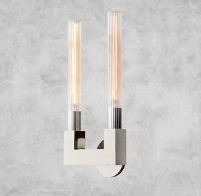 Nickle Cannele Double Sconce