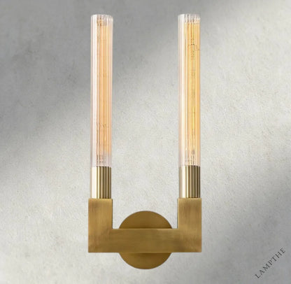 Brass Cannele Double Sconce