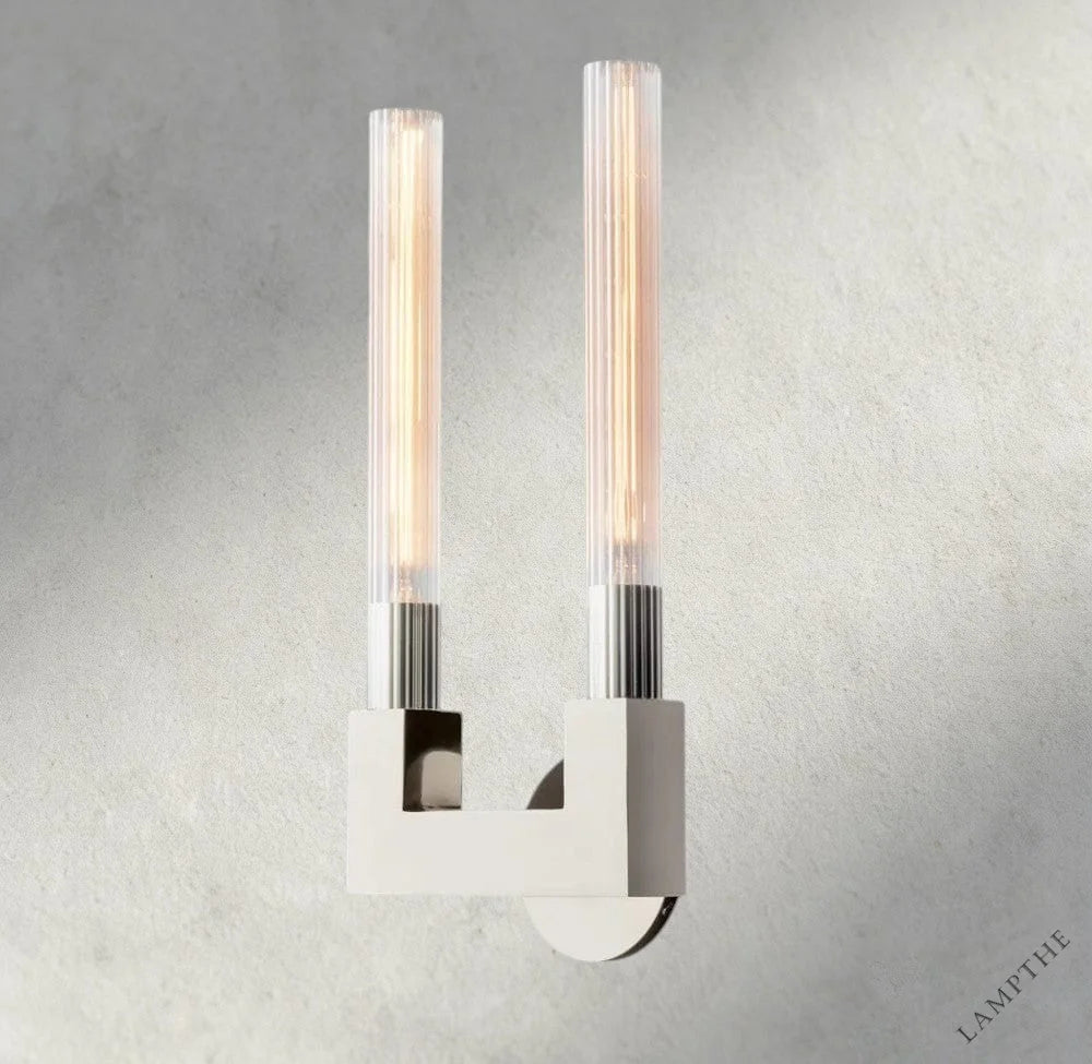 Nickle Cannele Double Sconce