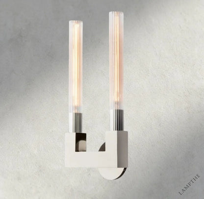 Nickle Cannele Double Sconce