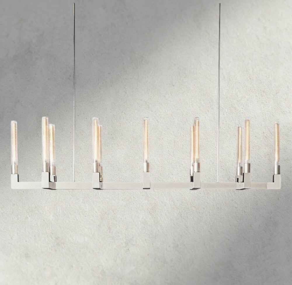 67" / Nickle Cannele Linear Chandelier 55", 67"