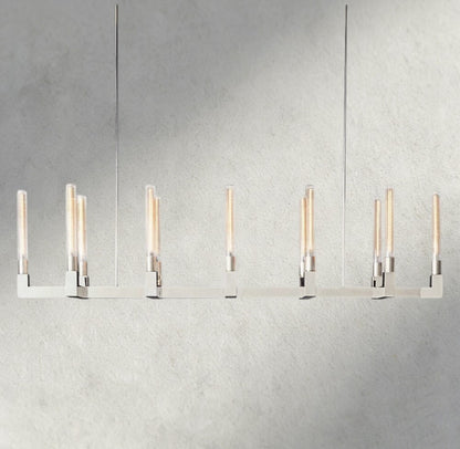 67" / Nickle Cannele Linear Chandelier 55", 67"