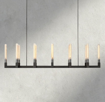 67" / Bronze Cannele Linear Chandelier 55", 67"