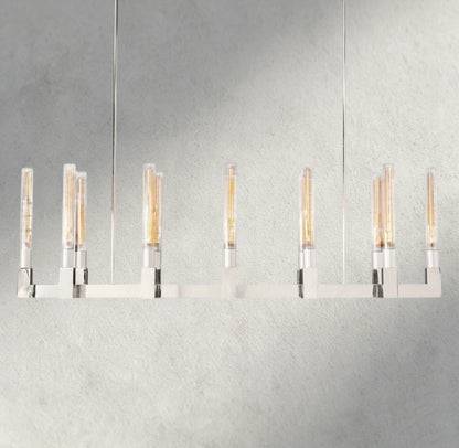 55" / Nickle Cannele Linear Chandelier 55", 67"