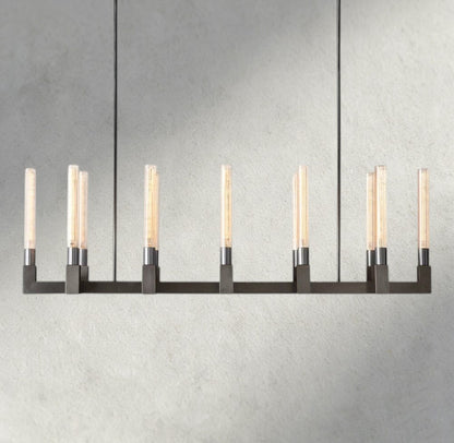 55" / Bronze Cannele Linear Chandelier 55", 67"